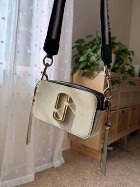 Marc Jacobs The Snapshot Crossbody Bag - French Grey Saffiano Leather